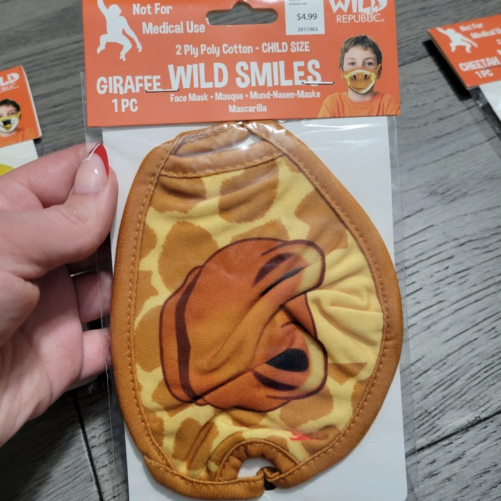 3 New Wild Smiles kids masks